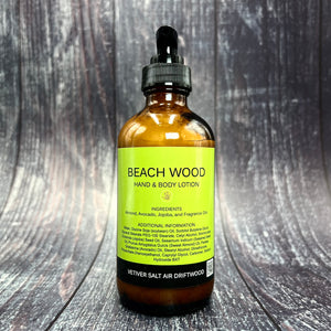 Beach Wood Hand & Body Lotion | Jojoba Oil Avocado Oil Almond Oil | Handmade