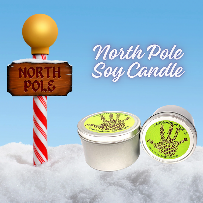 North Pole Soy Candle – Sweet Peppermint & Creamy Vanilla Holiday Bliss