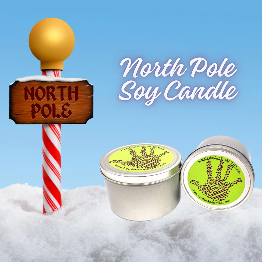 North Pole Soy Candle – Sweet Peppermint & Creamy Vanilla Holiday Bliss