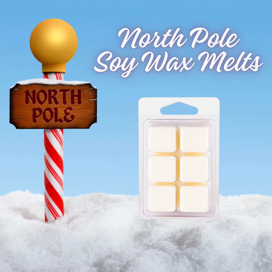 North Pole Soy Wax Melts – Sweet Peppermint & Vanilla Holiday Fragrance