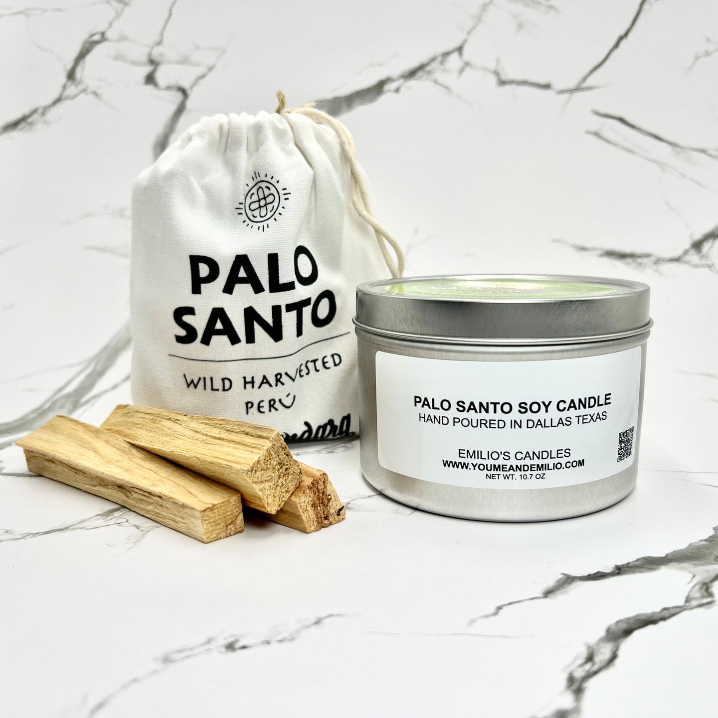 Palo Santo Soy Candle: Clear your mind and space with the soothing aroma of sacred Palo Santo wood.