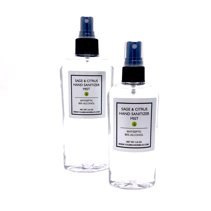 Sage & Citrus Hand Sanitizer Mist, the perfect solution for keeping your hands fresh, clean, and free from germs on the go. 