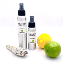 Handmade Sage & Citrus Room Mist, a natural air freshener that eliminates odors and promotes relaxation with a revitalizing aroma.