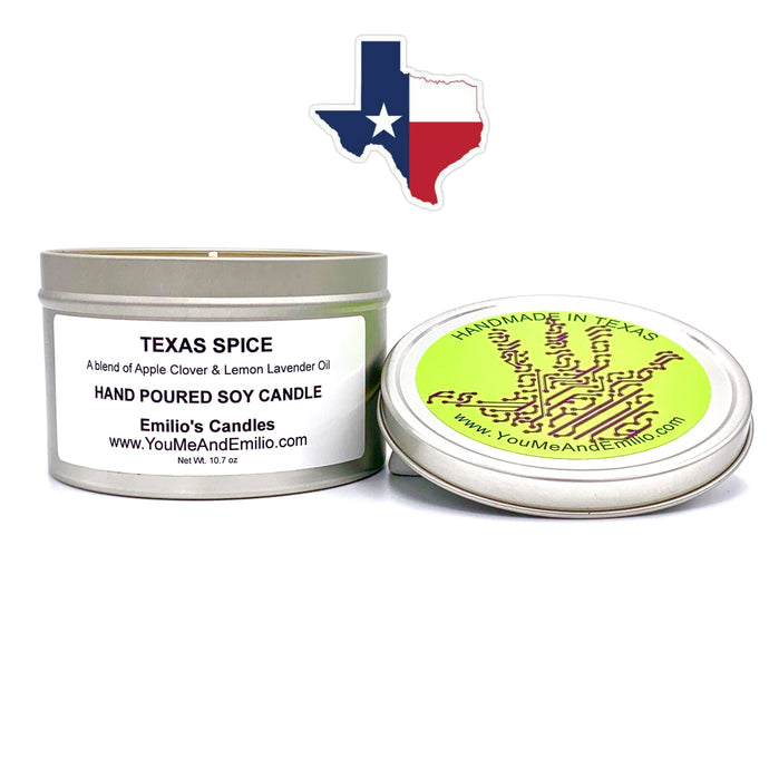 Texas Spice Soy Candle – Handcrafted in Dallas with Apple, Clover, Lemon, and Lavender Oils